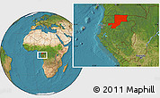 Satellite Location Map of Wouleu-Ntem, within the entire country