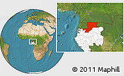 Satellite Location Map of Wouleu-Ntem, highlighted country
