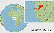 Savanna Style Location Map of Wouleu-Ntem, within the entire country
