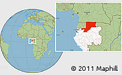 Savanna Style Location Map of Wouleu-Ntem, highlighted country