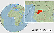 Savanna Style Location Map of Wouleu-Ntem, hill shading