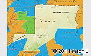 Physical Map of Wouleu-Ntem, political outside