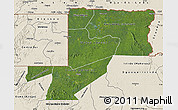 Satellite Map of Wouleu-Ntem, shaded relief outside