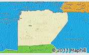Physical 3D Map of Ntem (Bitam), political outside