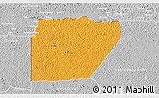 Political 3D Map of Ntem (Bitam), lighten, desaturated