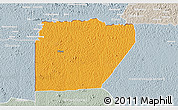 Political 3D Map of Ntem (Bitam), lighten, semi-desaturated