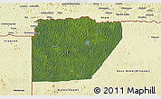 Satellite 3D Map of Ntem (Bitam), physical outside