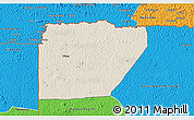 Shaded Relief 3D Map of Ntem (Bitam), political outside