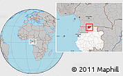 Gray Location Map of Ntem (Bitam), highlighted country
