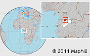 Gray Location Map of Ntem (Bitam), highlighted parent region