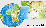 Physical Location Map of Ntem (Bitam), highlighted country