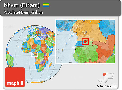 Political Location Map of Ntem (Bitam)