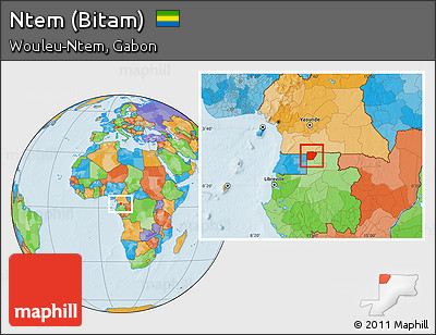 Political Location Map of Ntem (Bitam)