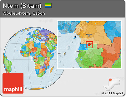 Political Location Map of Ntem (Bitam)