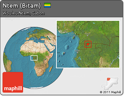 Satellite Location Map of Ntem (Bitam)