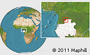 Satellite Location Map of Ntem (Bitam), highlighted country