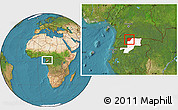 Satellite Location Map of Ntem (Bitam), highlighted parent region
