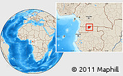 Shaded Relief Location Map of Ntem (Bitam)