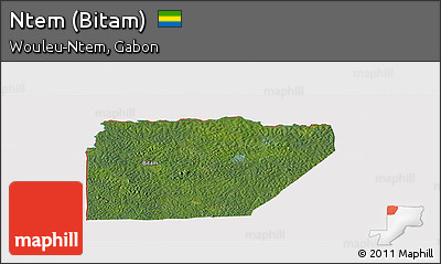 Satellite Panoramic Map of Ntem (Bitam), cropped outside
