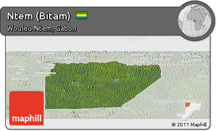 Satellite Panoramic Map of Ntem (Bitam), lighten