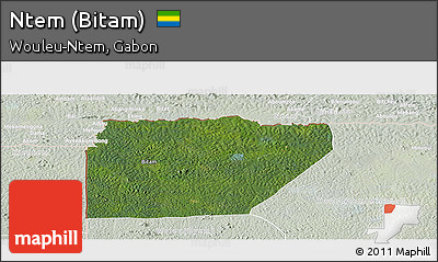 Satellite Panoramic Map of Ntem (Bitam), lighten