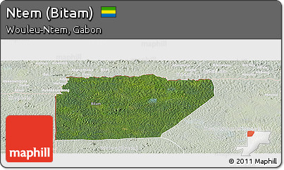 Satellite Panoramic Map of Ntem (Bitam), lighten