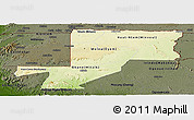 Physical Panoramic Map of Wouleu-Ntem, darken