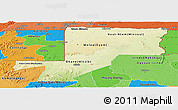 Physical Panoramic Map of Wouleu-Ntem, political shades outside