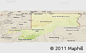 Physical Panoramic Map of Wouleu-Ntem, shaded relief outside