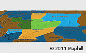 Political Panoramic Map of Wouleu-Ntem, darken