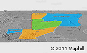 Political Panoramic Map of Wouleu-Ntem, desaturated
