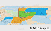 Political Panoramic Map of Wouleu-Ntem, lighten