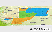 Political Panoramic Map of Wouleu-Ntem, physical outside