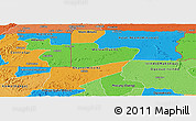 Political Panoramic Map of Wouleu-Ntem, political shades outside