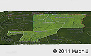 Satellite Panoramic Map of Wouleu-Ntem, darken
