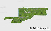Satellite Panoramic Map of Wouleu-Ntem, single color outside