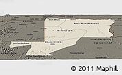Shaded Relief Panoramic Map of Wouleu-Ntem, darken