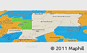 Shaded Relief Panoramic Map of Wouleu-Ntem, political outside