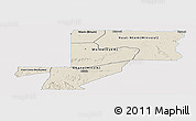 Shaded Relief Panoramic Map of Wouleu-Ntem, single color outside