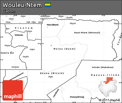 Blank Simple Map of Wouleu-Ntem