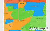 Political Simple Map of Wouleu-Ntem, political shades outside