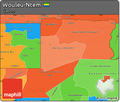 Political Shades Simple Map of Wouleu-Ntem
