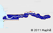 Flag 3D Map of The Gambia, single color outside, bathymetry sea, flag centered