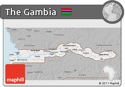 Gray 3D Map of the Gambia