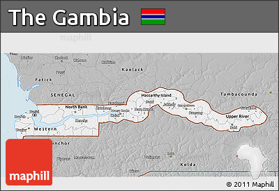 Gray 3D Map of the Gambia