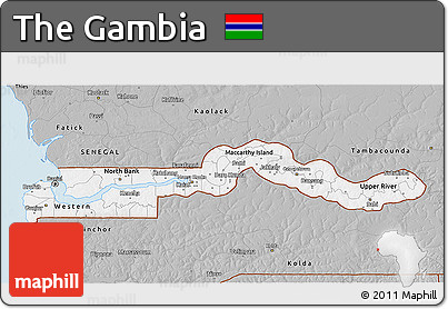 Gray 3D Map of the Gambia