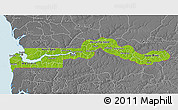 Physical 3D Map of The Gambia, desaturated, land only