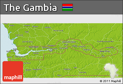 Physical 3D Map of the Gambia