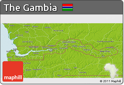 Physical 3D Map of the Gambia