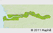 Physical 3D Map of The Gambia, lighten, land only